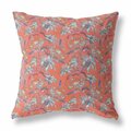 Palacedesigns 26 in. Orange Roses Indoor & Outdoor Throw Pillow PA3095969